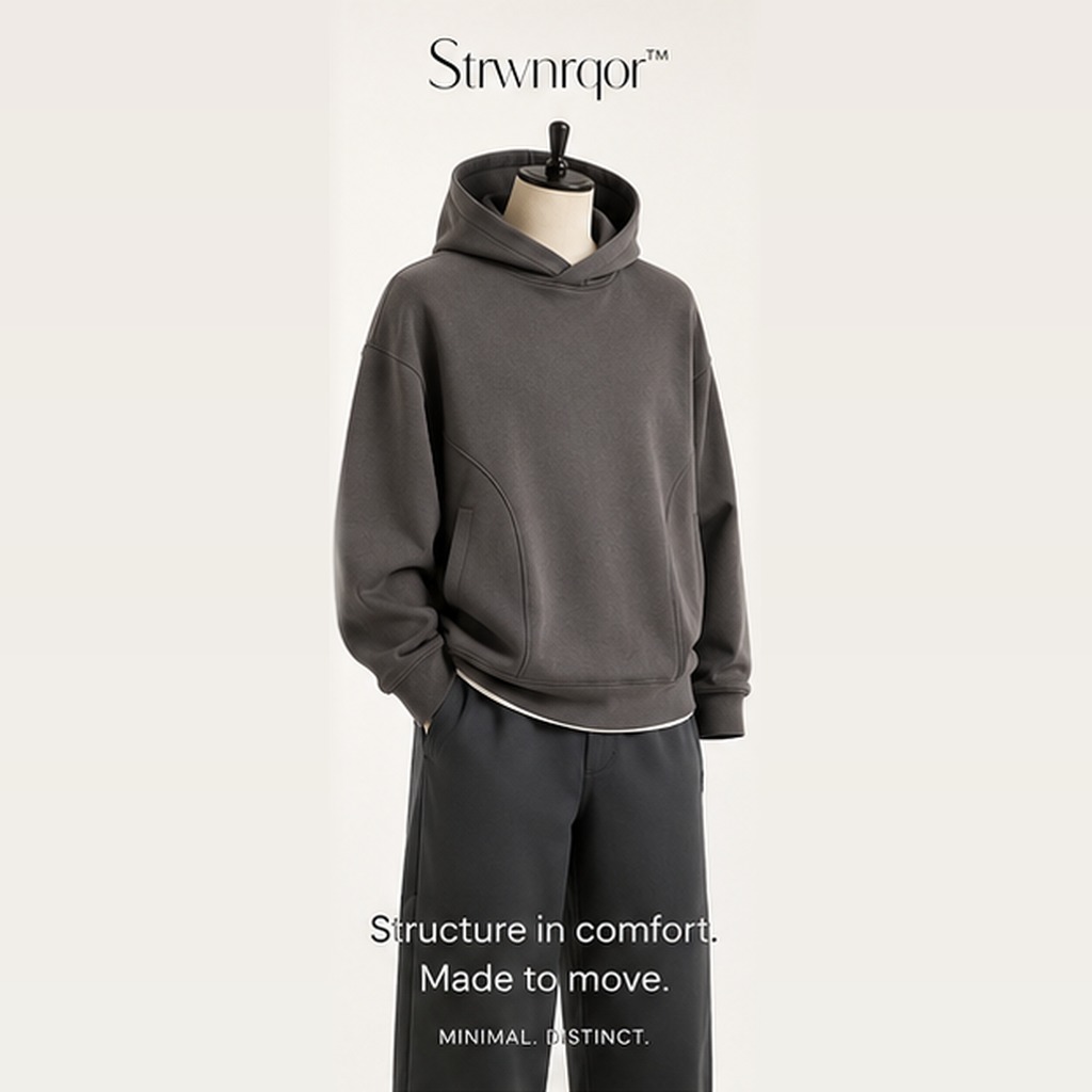 Strwnrqor™ Harbor Arc Unisex Heavyweight Hoodie – Structured Pullover Sweatshirt, Minimal Everyday Streetwear Top