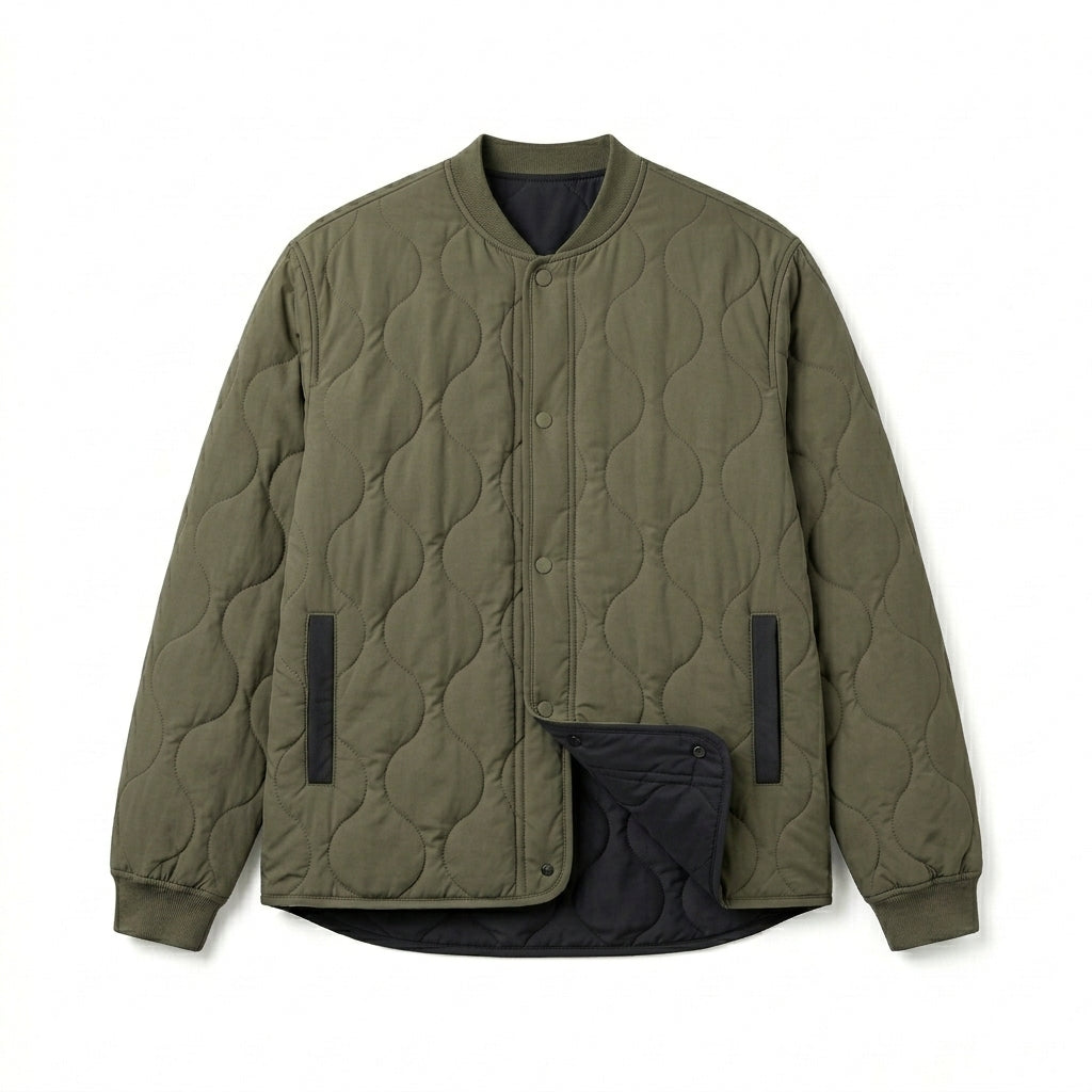 Strwnrqor™ Waymark Unisex Quilted Liner Jacket – Lightweight Reversible Casual Coat, Minimal Transitional Outerwear