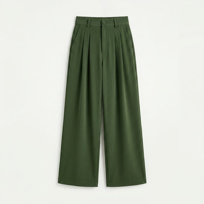 Strwnrqor™ Lumen Fold Women’s Draped Wide-Leg Pants – High-Rise Pull-On Trousers, Casual Work-to-Weekend Bottoms