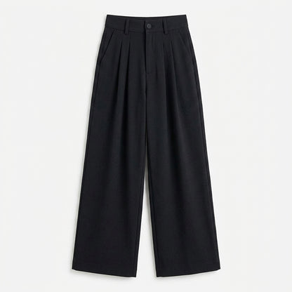 Strwnrqor™ Lumen Fold Women’s Draped Wide-Leg Pants – High-Rise Pull-On Trousers, Casual Work-to-Weekend Bottoms