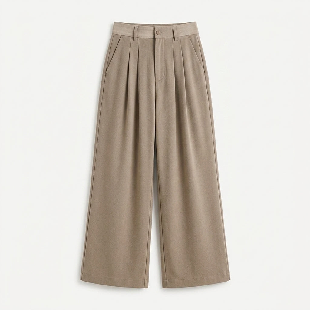 Strwnrqor™ Lumen Fold Women’s Draped Wide-Leg Pants – High-Rise Pull-On Trousers, Casual Work-to-Weekend Bottoms