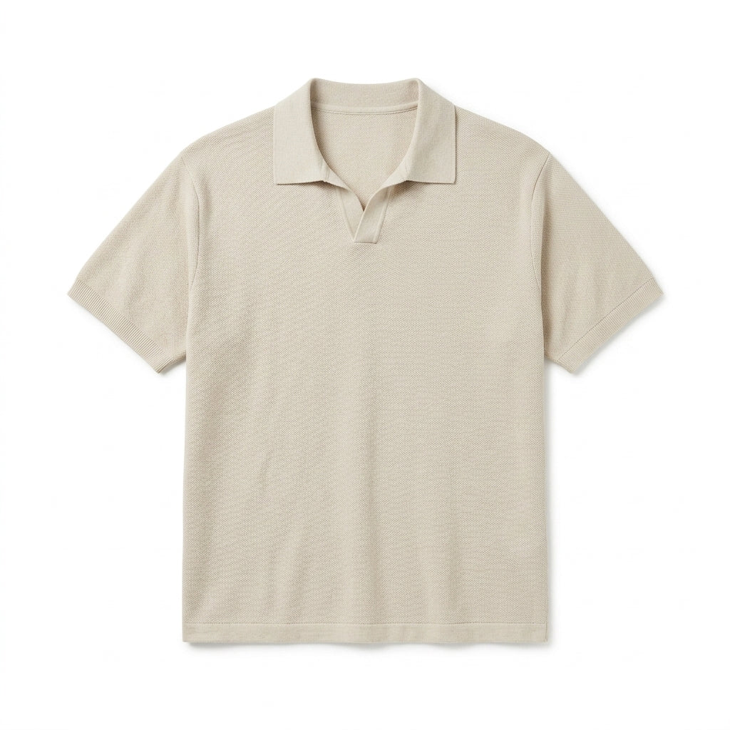 Strwnrqor™ Northvale Men’s Textured Knit Polo – Relaxed Short-Sleeve Sweater Shirt, Smart Casual Everyday Top