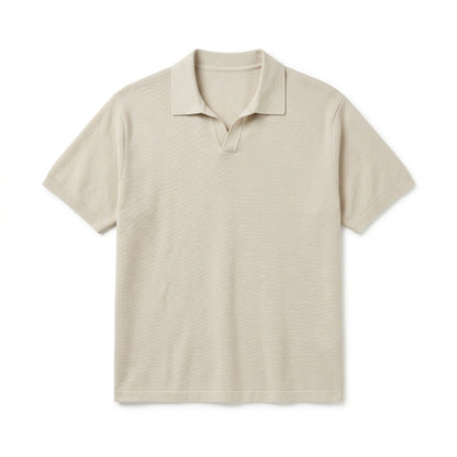 Strwnrqor™ Northvale Men’s Textured Knit Polo – Relaxed Short-Sleeve Sweater Shirt, Smart Casual Everyday Top