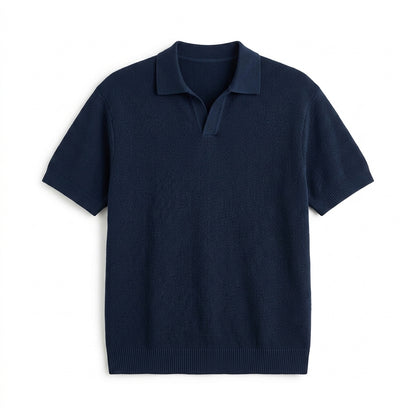 Strwnrqor™ Northvale Men’s Textured Knit Polo – Relaxed Short-Sleeve Sweater Shirt, Smart Casual Everyday Top
