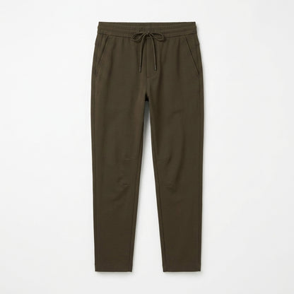 Strwnrqor™ Slate Current Men’s Tapered Drawstring Trousers – Stretch Casual Pants, Travel Commuter Chinos