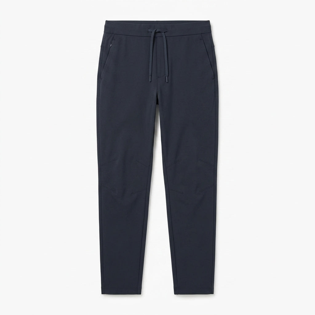 Strwnrqor™ Slate Current Men’s Tapered Drawstring Trousers – Stretch Casual Pants, Travel Commuter Chinos