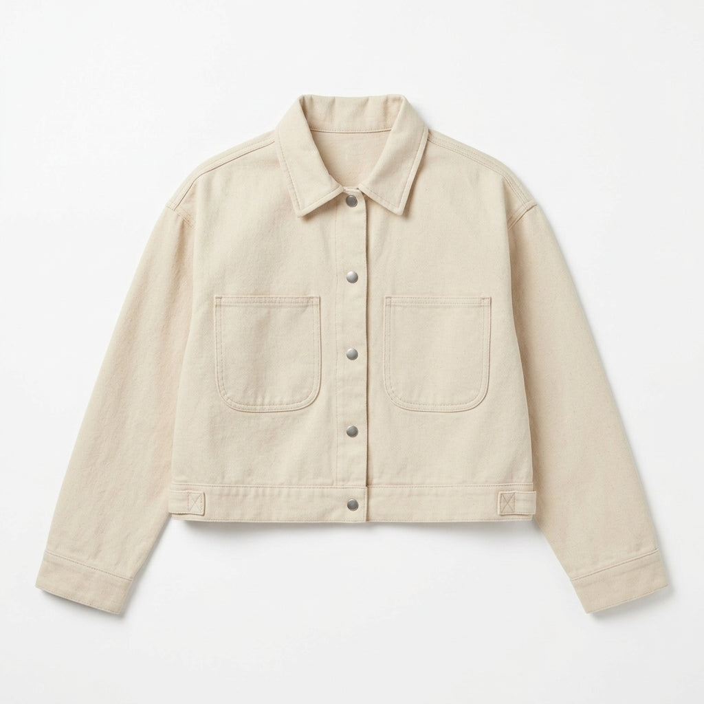 Strwnrqor™ Morrow Lane Women’s Cropped Chore Jacket – Modern Cotton Utility Coat, Relaxed Casual Layer