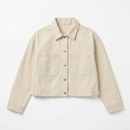 Strwnrqor™ Morrow Lane Women’s Cropped Chore Jacket – Modern Cotton Utility Coat, Relaxed Casual Layer