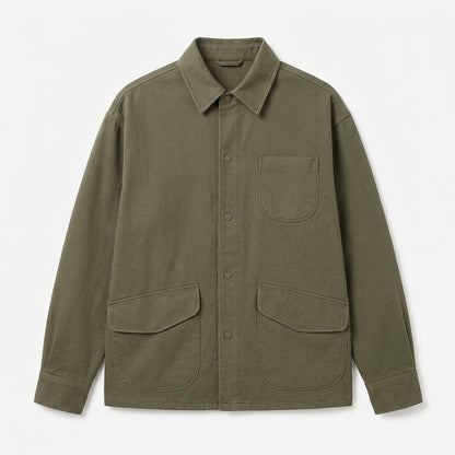 Strwnrqor™ Alderline Unisex Brushed Twill Overshirt – Relaxed Utility Shirt Jacket, Minimal Everyday Layering Coat
