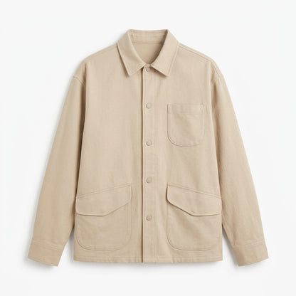Strwnrqor™ Alderline Unisex Brushed Twill Overshirt – Relaxed Utility Shirt Jacket, Minimal Everyday Layering Coat